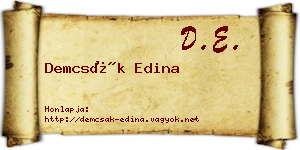 Demcsák Edina névjegykártya
